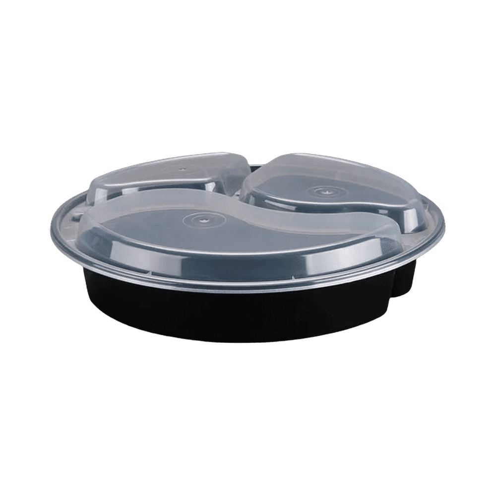 3 Compartment Round Meal Prep Container (33 oz)