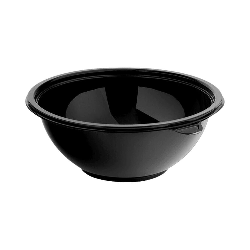 PET Black Round Salad Bowl