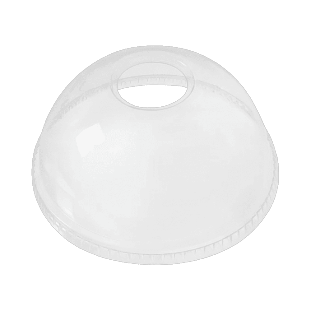 Dome Clear PET Plastic Lid with Hole (Dessert)