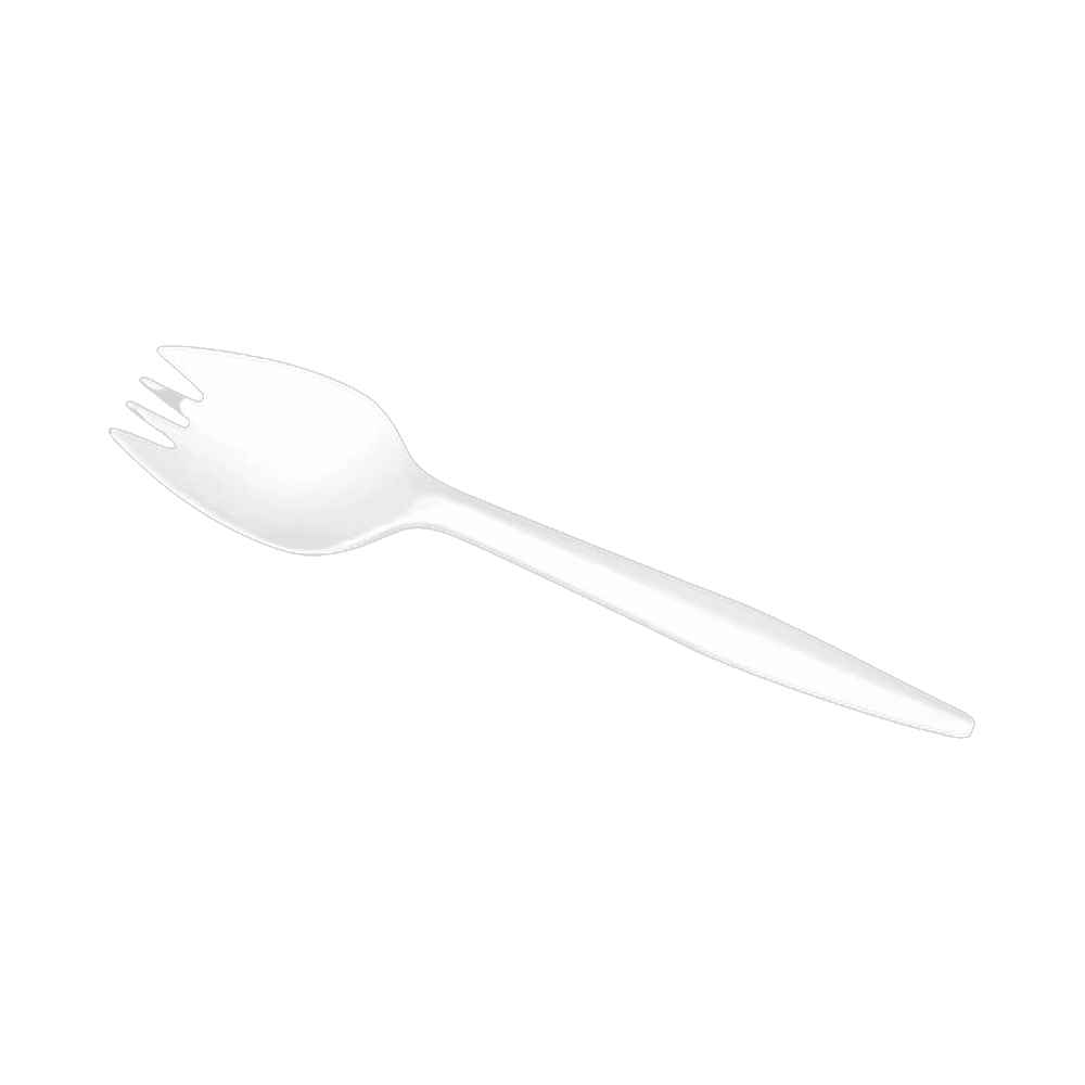 White Unwrapped Spork