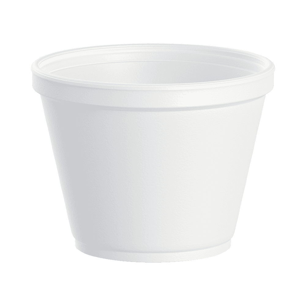 12 oz White Foam Squat Container