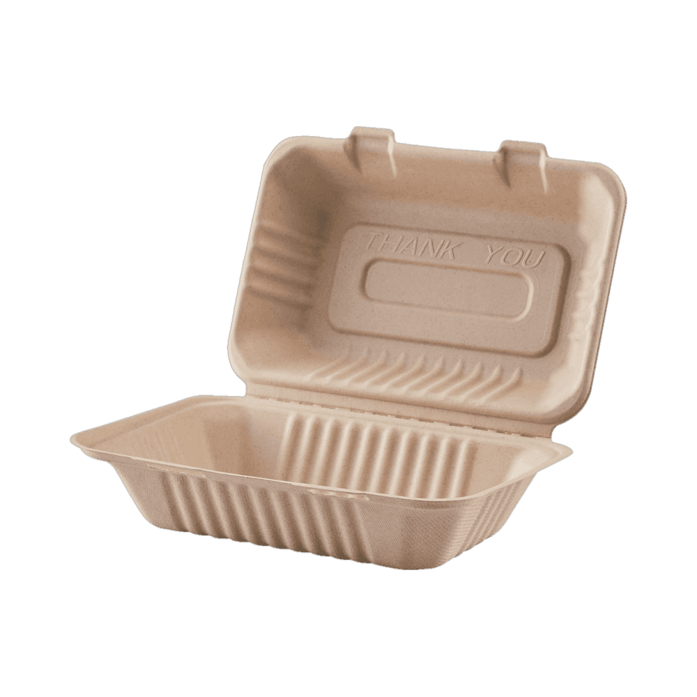 9"x6" Molded Fiber Hinged Container