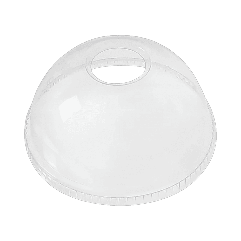 Dome Clear PET Plastic Lid with Hole