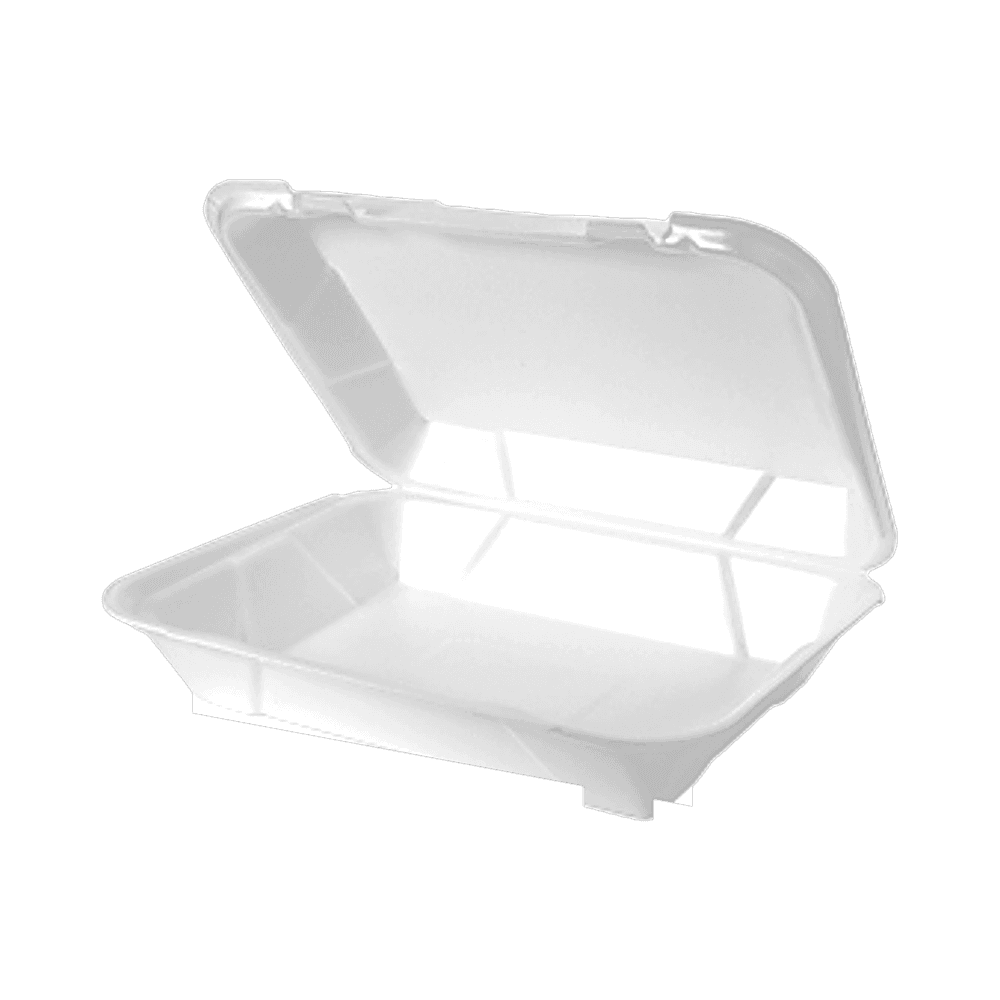 13"x10" White Foam Hinged Container