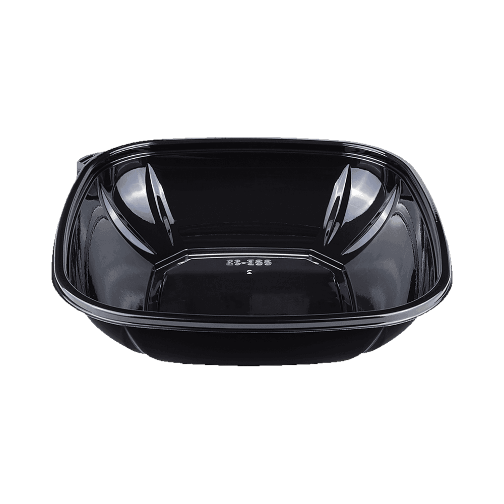 PET Black Square Salad Bowl